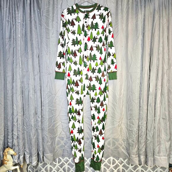 Lazy One No Peeking Flapjack Button Front One Piece Reindeer Christmas Pajamas - Picture 4 of 15
